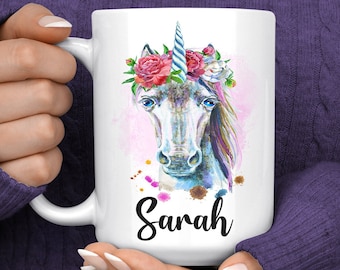 Unicorn Mug - Personalized Unicorn Coffee Mug - Cute Unicorn Cup - Custom Unicorn Gifts for Women, Girls - Unicorn Coffee Cup