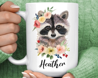 Waschbär Tasse - Personalisierte Waschbär Tasse - Waschbär Geschenke für Waschbär-Liebhaber - Waldtier Kaffeetasse - Niedliches Waschbär Geschenk