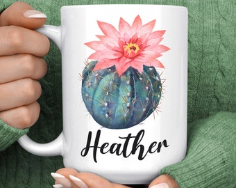 Cactus Mug - Personalized Cactus Coffee Mug - Cute Cactus Cup - Cactus Gifts for Women - Plant Coffee Mug - Cactus Lover Gift - Succulent