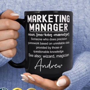 Marketing Manager Mug - Personalised Marketing Manager Gift - Marketing Manager Graduation Gift - Gifts For Coworkers - Retirement Gift