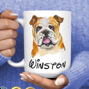 English Bulldog Mug - Personalised English Bulldog Gifts - Custom British Bulldog Lover Gift - English Bulldog Mom - Gift For Bulldog Owner