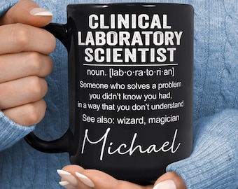 Tazza da scienziato di laboratorio clinico - Regalo CLS personalizzato - Regalo per tecnico di laboratorio - Regalo per scienziato medico - Tazza da scienziato di laboratorio medico