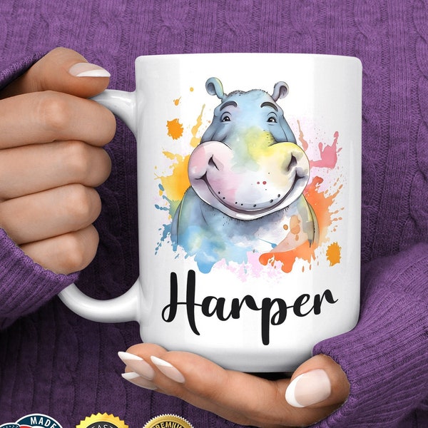 Hippo Mug - Hippo Coffee Mug - Hippo Lover Gift For Women - Hippo Gift - Hippopotamus Gifts for Christmas or Birthdays - Hippo Themed Gifts