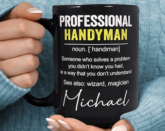 Handyman Mug - Personalised Handyman Coffee Mug - Custom Handyman Gift - Contractor Mug - Gift for Dad - Father's Day Gift