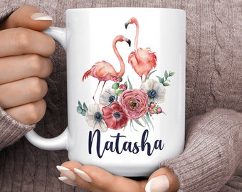 Flamingo Mug - Tazza da caffè Flamingo personalizzata - Regali Flamingo per le donne - Tazza da caffè Flamingo per ragazze - Tazza fenicottero rosa personalizzata