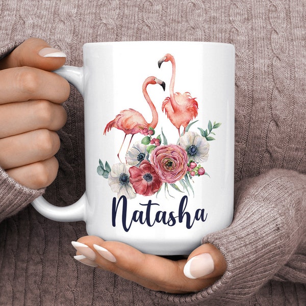 Flamingo Mug - Tasse à café Flamingo personnalisée - Cadeaux Flamingo pour femmes - Tasse à café Flamingo pour les filles - Tasse Flamingo rose personnalisée