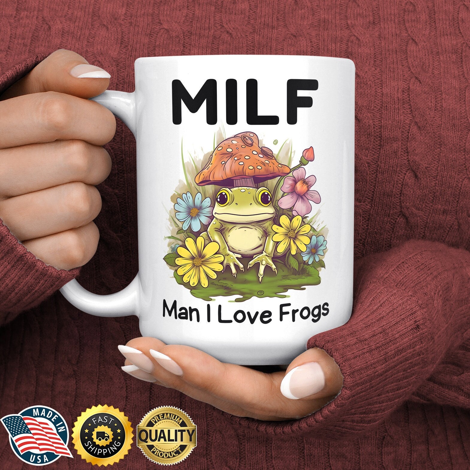 Fergus Frog Mug with Mushroom Lid