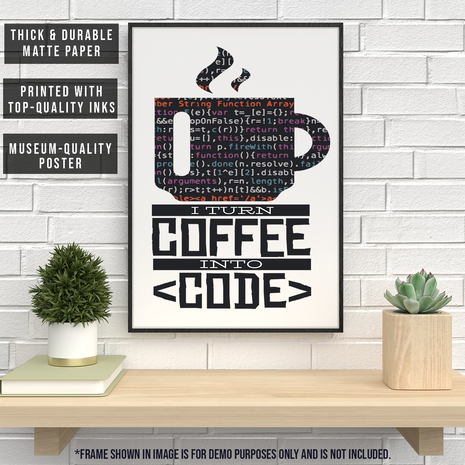 Coffee Into Code Poster - Developer Coffee Poster - Coffee Wall Art ...