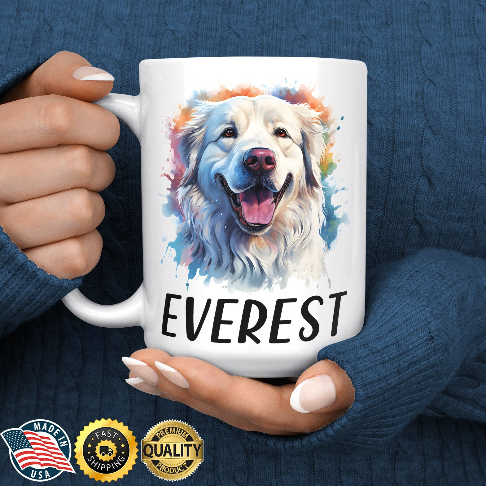 Dog Mom Tumbler Cup for Women, Travel Coffee Mug With Lid, Mothers Day Gift  From Dog, to Go Iced Coffee Cups, Great Pyrenees Gifts, Cute Dog 