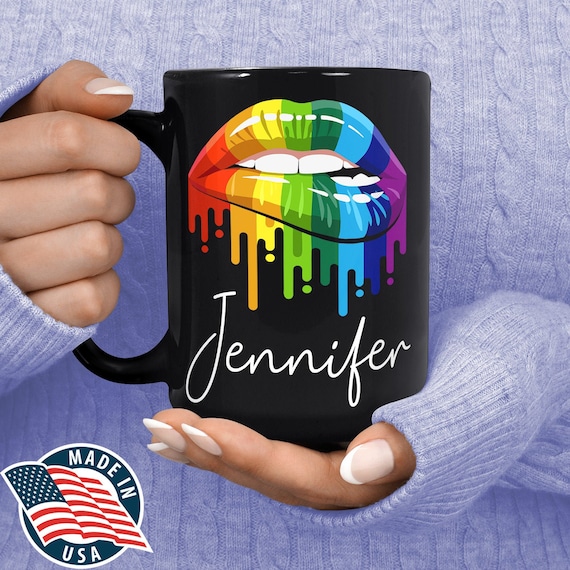 Personalised LGBT Lips Mug - Lgbt Gift - lgbtq Gift - LGBTQ Mug - Equality Gift - Gay Pride Gift - Gay Pride Mug