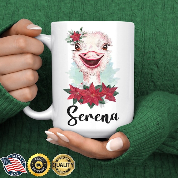 Weihnacht Strauß Tasse - Personalisierte Strauß Geschenk - Benutzerdefinierte Strauß Themed Weihnachtsgeschenk - Strauß Liebhaber Geschenk - Strauß Kaffeetasse