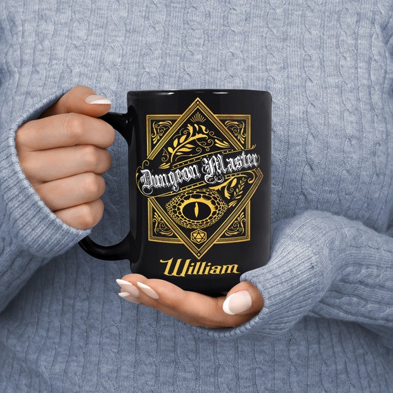 Dungeon Master Mug - Dungeons and Dragons Mug - DnD Gift - D&D Party Mug - Personalised D and D Gift - Dragon and Dice Mug - Dungeon Daddy