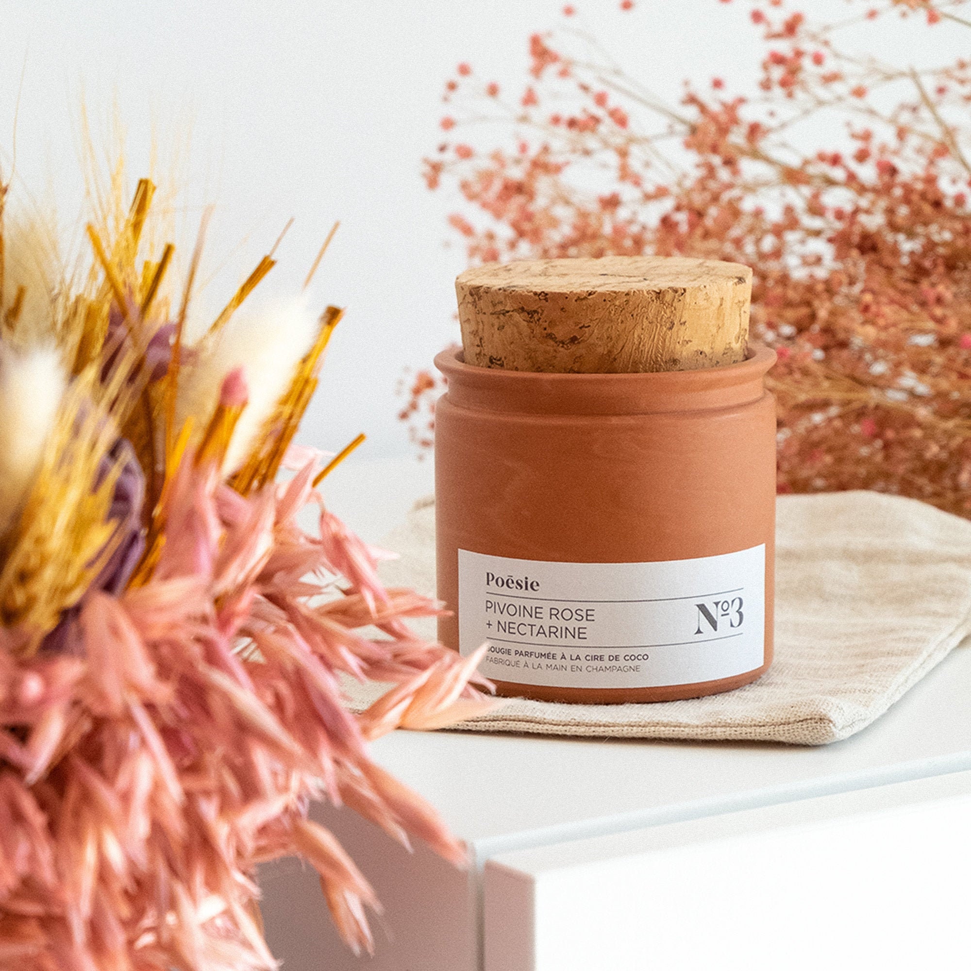 Bougie No.3 - Pivoine Rose Nectarine