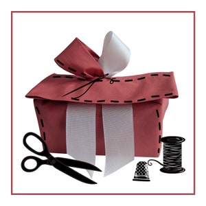 DIY sewing box: fabric gift wrapping, DIY kit with instructions and materials