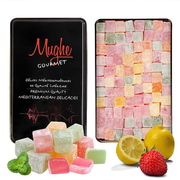 Türkisches Delight-Sortiment Luxuriöses Lokum, Dessert Mix Köstlichkeiten, 750g Geschenkbox (Keine Nüsse) Vegan, Muttertagsgeschenke, Muttertagsgeschenk