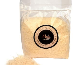 Kadaifi Dough (400g) - Dubai Chocolate, Kunafa, Baklava Ingredient - Buy Kataifi Online - Mughe Gourmet Premium - Chopped Kurutulmuş Kadayif