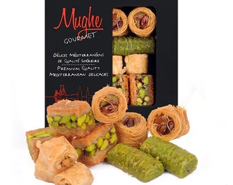 Surtido de lujo Baklava Pistacho Postre Dulce, Caja de regalo de pastelería XSmall 150g 5.3oz, Mughe Gourmet, regalos del día de la madre, Muttertagsgeschenk