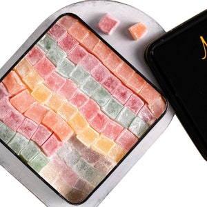 Vegan Turkish Delight Gift Box, Mughe Gourmet Gluten Free Mixed, Fruit Flavored Turkish Dessert