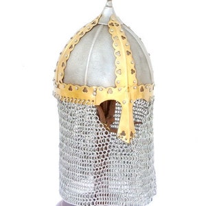 Boyar Helm, Rus Helm, Boyar Helm with Chain Mail Camail