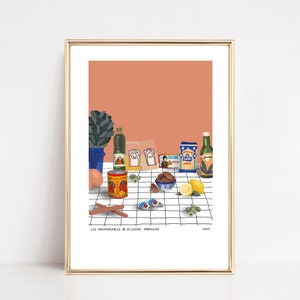 Cuisine marocaine, Affiche A4, Poster Maroc, idée cadeau