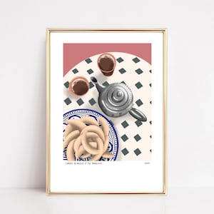 Pâtisseries marocaines, Affiche A4, Poster Maroc, idée cadeau