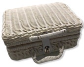 Travel picnic basket handmade Wicker storage Case Vintage Suitcase Props Box weave bamboo boxes outdoor rattan organizer bohemia style
