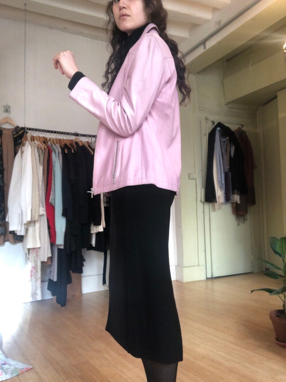 Versus by Gianni Versace Pink Leather Jacket