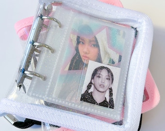 Mini Zippered Glitter Kpop Photocard Binder, Kpop Collect Book, Korean Stationery, Cute Gifts, Photocard Binder, Kpop Album