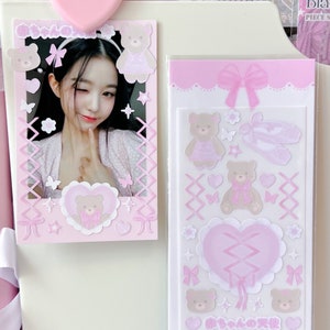 Pegatina decorativa de Kpop, pegatina de bailarina, papelería coreana, pegatina para agenda de carga superior Polco, pegatina holográfica, pegatina kawaii