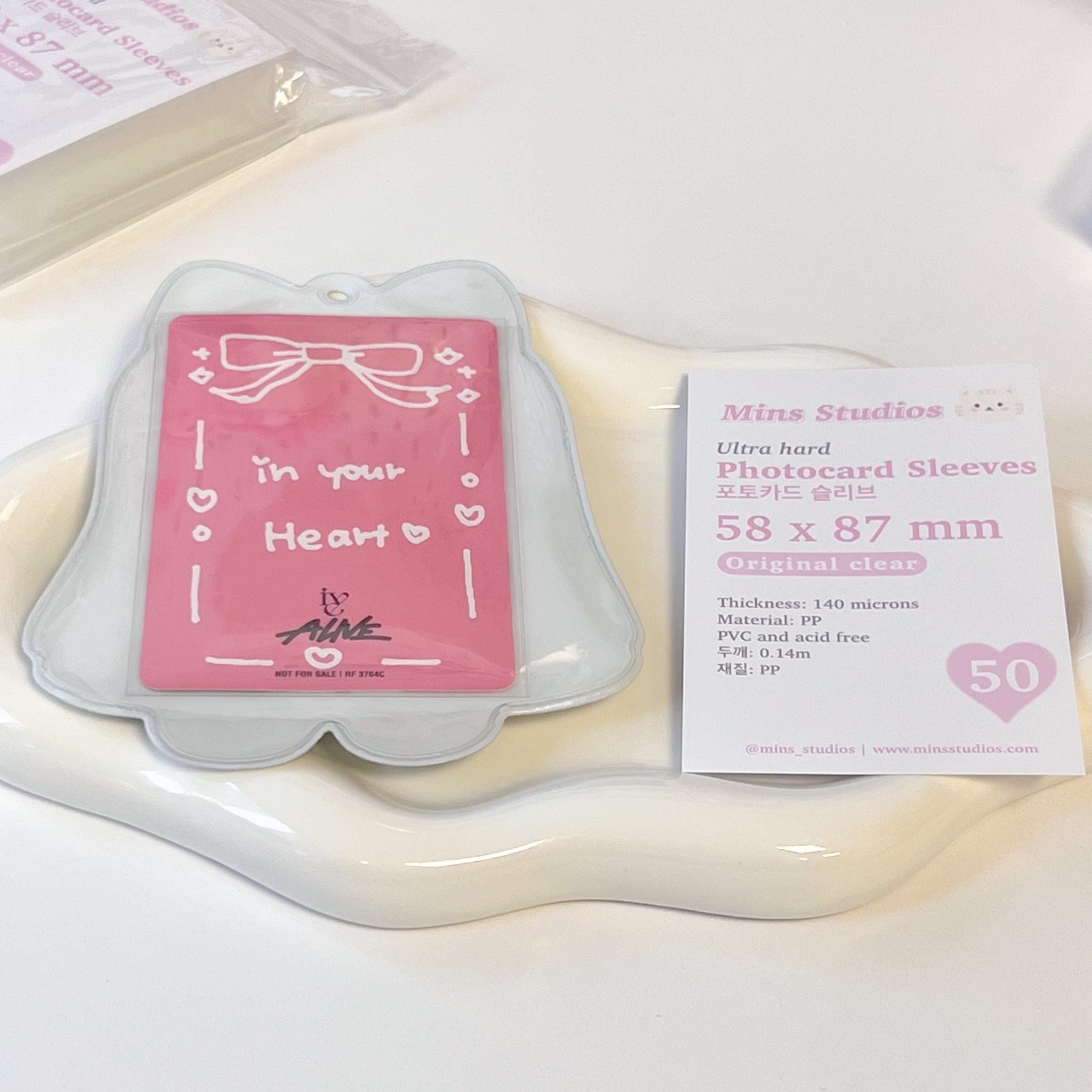 card sleeves 55x85 Premium sleeve SOFT 50 sheets (56x87mm) POPCORN GAMES  KYYO these thicker sleeves are enhanced to deliver brilliant protection Kpop Photocard Sleeves | Acid-Free