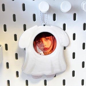 Porte-clés porte-cartes photo Kpop chiot fantôme, cadre photo coréen, cadeau mignon, accessoires pour cartes photo, papeterie Kawaii, porte-clé Kpop
