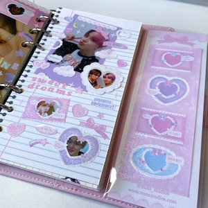 Kpop Deko Sticker, Mini Spitze Rahmen Sticker, Koreanische Papeterie, Polco Toploader Journal Planner, Holographische Sticker, Kawaii Sticker Sheet