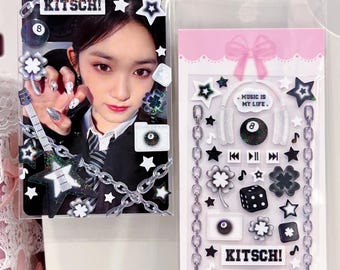Kpop Deco Sticker, Kitsch Sticker, Korean Stationery, Polco Toploader Journal Planner Sticker, Holographic Sticker, Kawaii Sticker Sheet