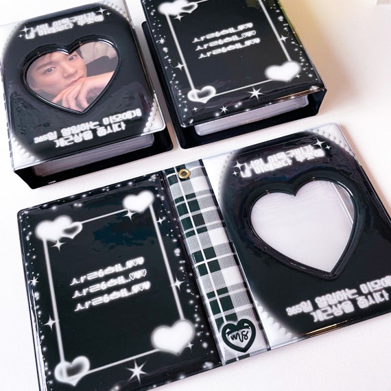 Black Mini Kpop Photocard Binder, Mini Collect Book, Cute Gifts