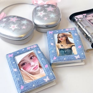 Kpop Photocard Binder, Gyaru Denim Y2K Mini Collect Book, Cute Gifts, Korean Stationery, PC binder, Kawaii Stationery, Photocard Storage