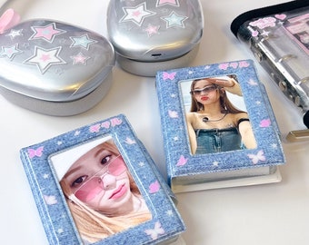 Kpop Photocard Binder, Gyaru Denim Y2K Mini Collect Book, Cute Gifts, Korean Stationery, PC binder, Kawaii Stationery, Photocard Storage