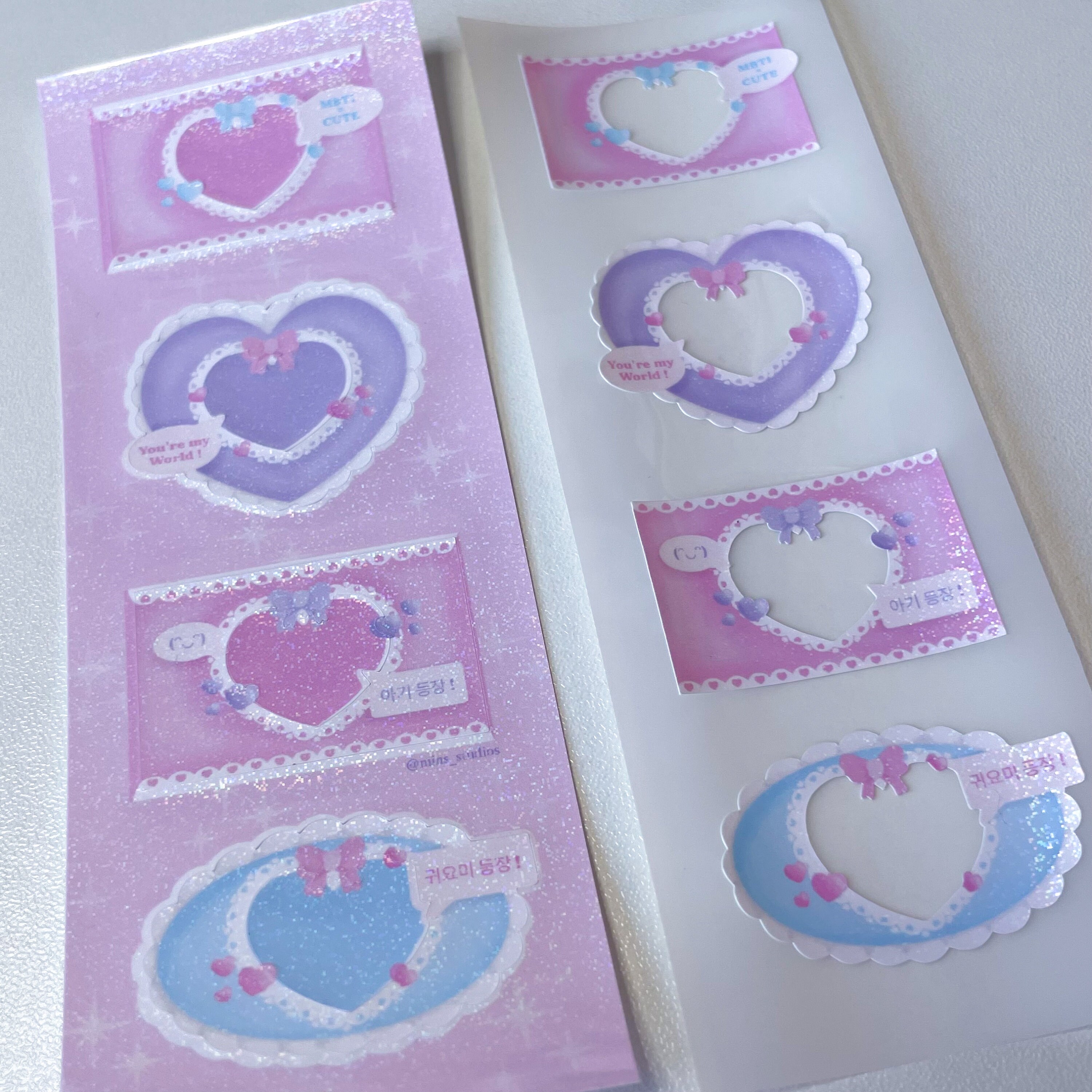 24 Sheets Holographic Kpop Deco Stickers Korean Stickers