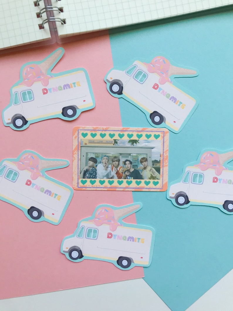 bts dynamite stickers prints bts stickers bts vinyl etsy