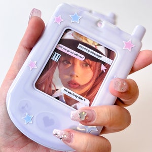 Chaveiro porta-cartões fotográficos Y2K Kpop para celular, porta-retratos coreano, presente fofo, acessórios para cartões fotográficos, papelaria coreano, chaveiro Kpop, Kawaii