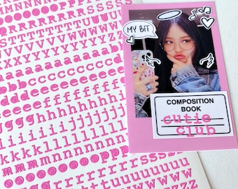 Alphabet Sticker, "Typo" Korean Kpop Deco Sticker, Letter Sticker Sheet, Cute Journal Planner Polco Toploader Sticker, Korean Stationery