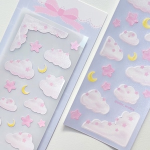 Kpop Deco Sticker, Sweet Dreams Sticker, Korean Stationery, Polco Toploader Journal Planner, Holographic Sticker, Kawaii Sticker Sheet