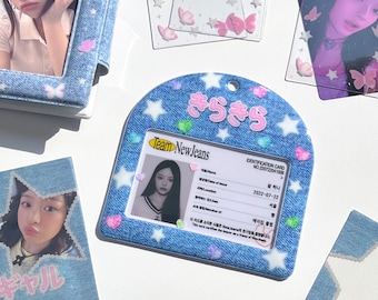 Kpop ID Horizontal Photocard Holder, Kirakira Denim Photocard