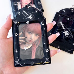 Chaveiro porta-cartão fotográfico Kitsch Kpop, porta-retratos coreano, presente fofo, acessórios para cartões fotográficos, papelaria coreano, chaveiro Kpop, Kawaii