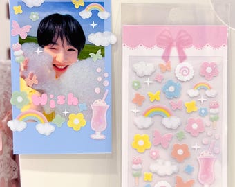 Kpop Deco Sticker, Spring Meadow Sticker, Korean Stationery, Polco Toploader Journal Planner Sticker, Holographic Sticker, Kawaii Sticker