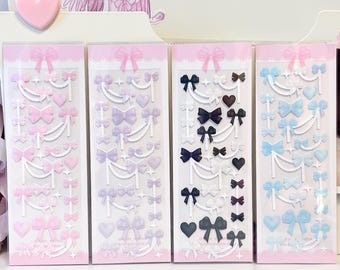 Kpop Deco Sticker, Ribbon Bow Sticker, Korean Stationery, Toploader Journal Planner Sticker, Holographic Sticker, Kawaii Sticker
