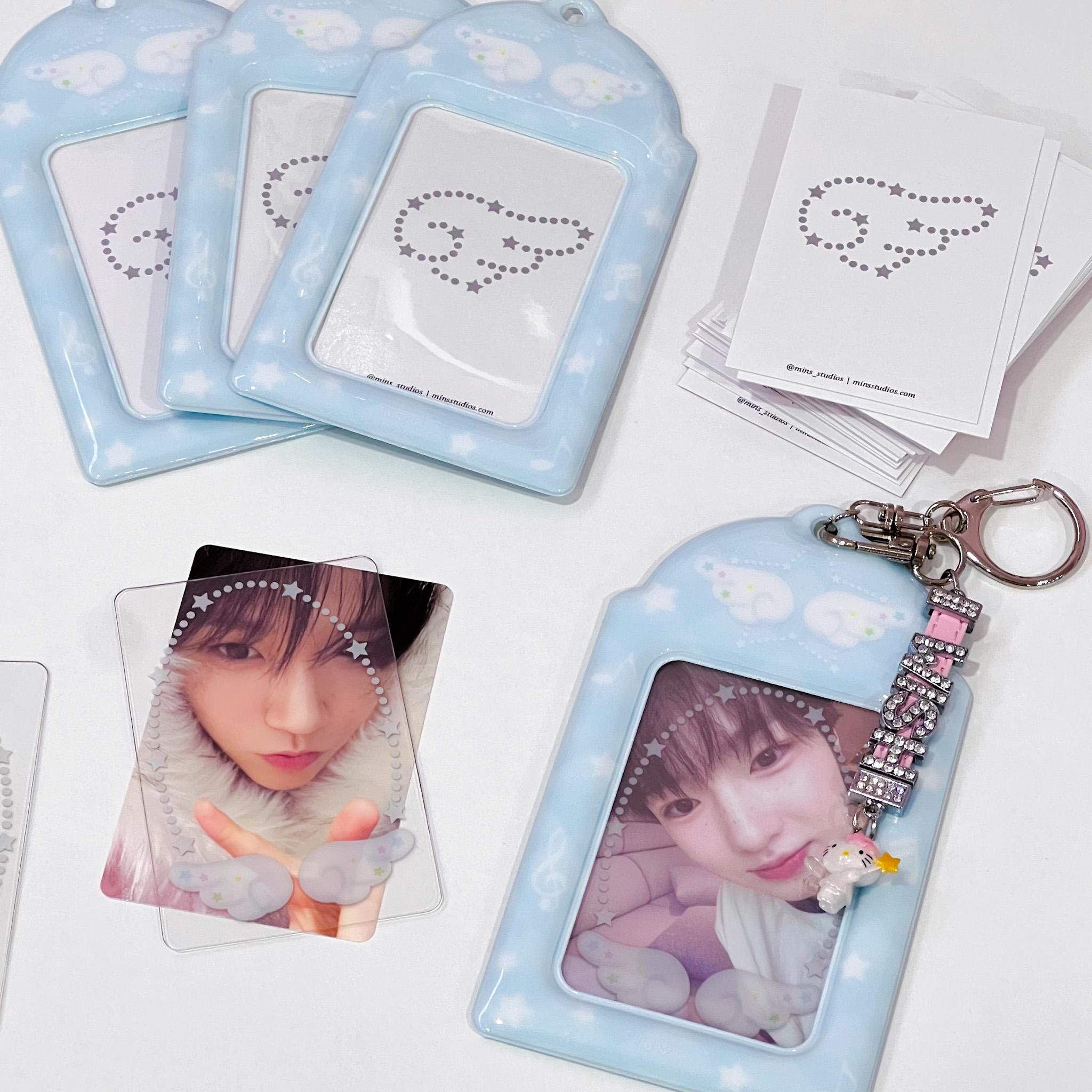 Wishcore Kpop Photocard Holder Keychain, Korean Photo Frame, Cute