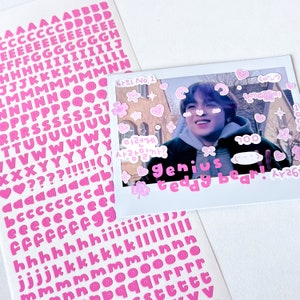 Adesivo do alfabeto, adesivo coreano Kpop Deco "Cracker", folha de adesivos de letras, adesivo bonito do planejador de diário Polco Toploader, papelaria coreano