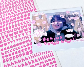 Alphabet Sticker, "Cracker" Korean Kpop Deco Sticker, Letter Sticker Sheet, Cute Journal Planner Polco Toploader Sticker, Korean Stationery