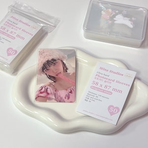 Kpop Photocard Sleeves, PVC Free 58x 87 mm Ultra Hard Photocard Sleeves, Game Card Sleeves, Kpop Photocard Accessories, Korean Stationery
