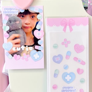 Kpop Deco Sticker, Cuteness Emergency Sticker, Korean Stationery, Polco Toploader Journal Planner, Holographic Sticker, Kawaii Sticker Sheet